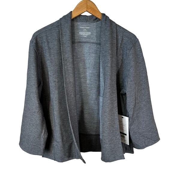 NWT Ministry of Supply Women's Fusion Terry Cardigan Classic Grey Heather XXS - Picture 3 of 9